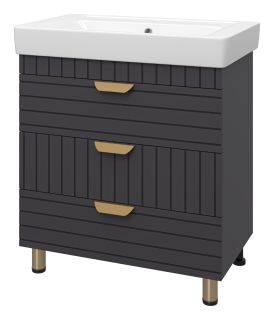 Напольная тумба под раковину Brevita Gloster GLOS-08060-48-2 80см графит